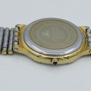Escape Herrn Uhr Stahl & Gold 24K 10Mic Gold Plated Swiss Quarz