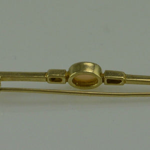 Vintage Anstecknadel mit Opal & Zirkonia / 333er - 8 Karat Gelbgold