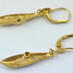 Ohrhänger mit Zirkonia / bicolor / 333er - 8 Karat Gelbgold
