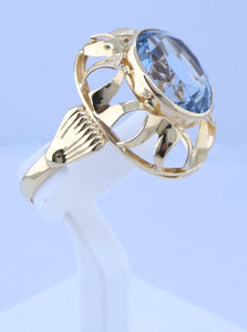 Damenring mit Topas Vintage / 585er - 14 Karat Gold/ Gr- 59 (18,8 mm Ø)