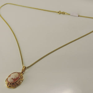Vintage Kette mit Anhänger Gemme 333er 8 Karat Gold