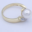 Laden Sie das Bild in den Galerie-Viewer, Damen Ring 333er K Gold mit Perle &amp; Diamant - 56 17,8 mm Ø *
