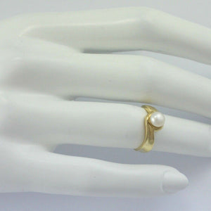 Vintage Damen-Ring mit Perle / 333er - 8 Karat Gelbgold - 50 15,9 mm Ø *