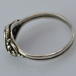 Vintage Damenring Onyx / 835 Silber 54 17,2 mm Ø