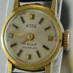 KOHA 17 Jewels Incabloc - Damenuhr / Handaufzug / Gehäuse - 585er 14 Karat Gold