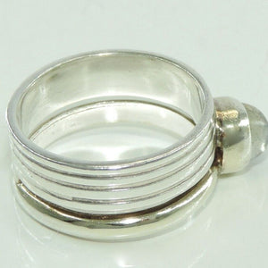 Vintage Damen Ring mit Mondstein / 925er Silber - 55 17,5 mm Ø