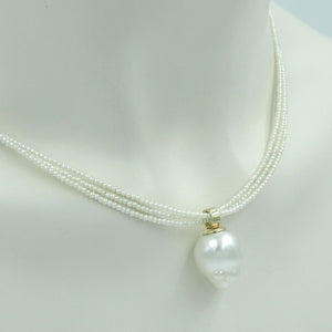 Damenperlen Kette / Gold-Verschluss 585er 14 Karat / ca. 42,5 cm Wie Neu
