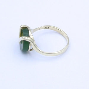 Vintage Damenring mit Jade / 333er - 8 Karat Gelbgold - 52 16,5 mm Ø