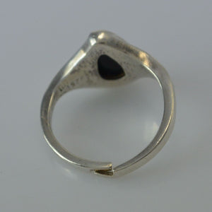 Vintage Damenring Onyx / 835 Silber 51 16,2 mm Ø