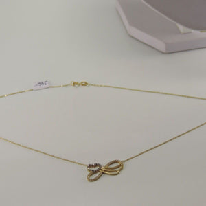 Vintage Collier mit Zirkonia / 585er 14 Karat Gelbgold / ca. 44 cm
