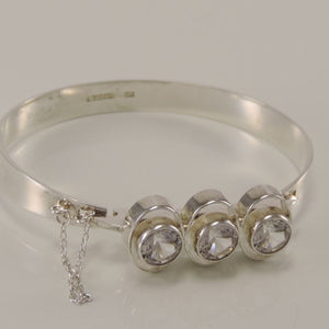 Vintage Armreif mit Zirkonia / 925er Silber