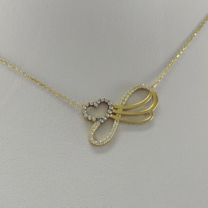 Vintage Collier mit Zirkonia / 585er 14 Karat Gelbgold / ca. 44 cm
