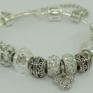 Damen 925er Silber Bettelarmband mit Farbsteinen 19 cm