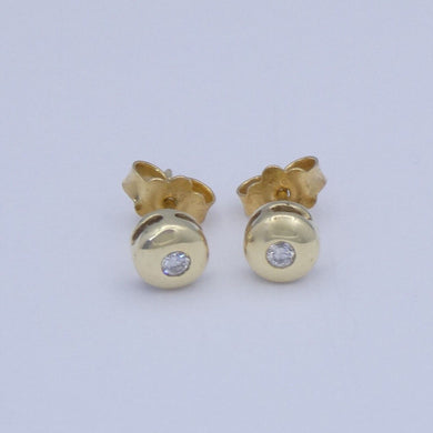 Ohrstecker mit Diamanten 0.10 ct / 585er 14 Karat Gelbgold