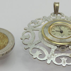 VINTAGE DAMEN HALS KETTENUHR GAMA HANDAUFZUG