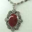 Laden Sie das Bild in den Galerie-Viewer, Vintage Damen 835er Silber Collier mit Achat &amp; Markasit
