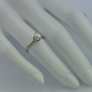 Vintage Damenring mit Perle / 375er 10 Karat Gold 53 16,8 mm Ø *