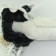 Laden Sie das Bild in den Galerie-Viewer, Babypuppe mit schwarzem Kleid / Porzellankopf &amp; Stoffkörper / ca. 37 cm
