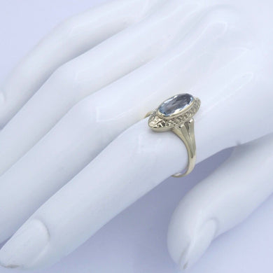 Vintage Damenring mit Topas / 333er 8 K Gold 59 18,8 mm Ø *