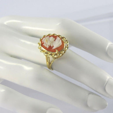 Vintage Damenring mit Gemme / 417er 10 Karat Gelbgold*