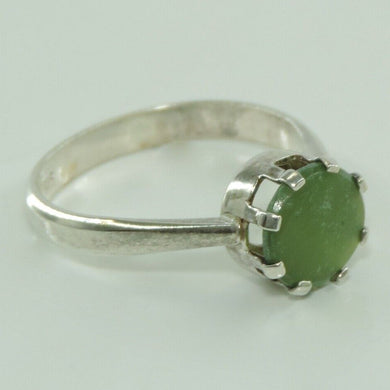 Vintage Damenring Silber 925er mit Jade 55 17,5 mm Ø