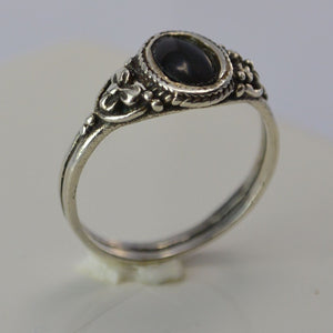 Vintage Damenring Onyx / 835 Silber 54 17,2 mm Ø