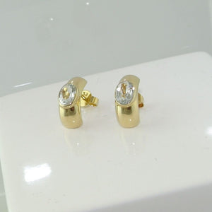 Vintage Ohrringe mit Zirkonia / 333er - 8 Karat Gelbgold