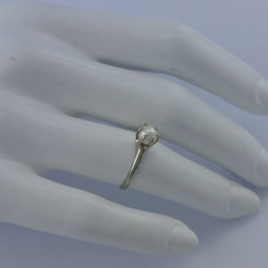 Vintage Damenring mit Perle / 375er 10 Karat Gold 53 16,8 mm Ø *