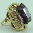 Laden Sie das Bild in den Galerie-Viewer, Vintage Damenring mit Amethsyt 585er 14 Karat Gold - 51 16,2 mm Ø *
