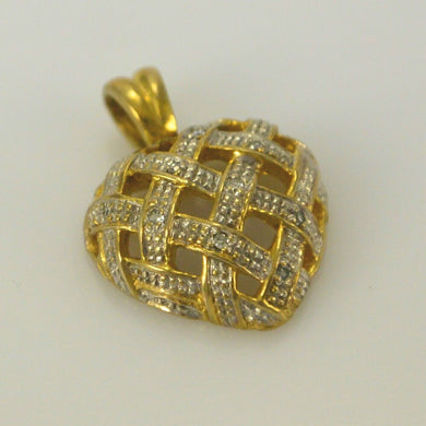 Vintage Anhänger mit ca. 0.10 ct Brillanten / 333er 8 Karat Gold / ohne Kette