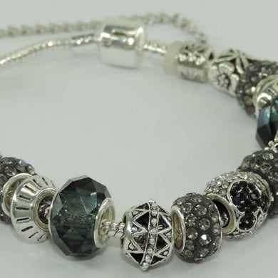 Damen 925er Silber Bettelarmband mit Farbsteinen 19 cm