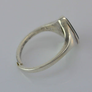 Vintage Damenring Onyx / 835 Silber 51 16,2 mm Ø