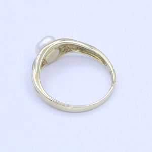 Vintage Damenring mit Perle / 333er - 8 Karat Gelbgold - 52 16,5 mm Ø