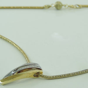 Vintage Damen Halskette Silber 925er & Anhänger 925er vergoldet mit Zirkonia