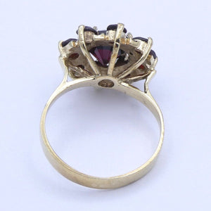 Vintage Damenring mit Granat 333er 8 Karat Gelbgold - 49 15,6 mm Ø *