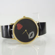 Laden Sie das Bild in den Galerie-Viewer, Damenuhr mit Herz / Quartz / Edelstahl vergoldet &amp; Lederarmband / Regent
