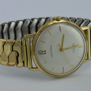 BERGANA Incabloc 17 Rubis - Herrenuhr / Handaufzug / Edelstahl vergoldet
