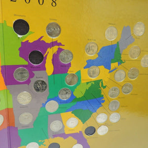 First State Quarters Of The United States Collector's Map 1999 - 2008