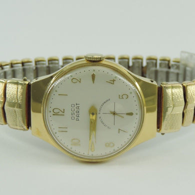 Vintage Osco Parat 15 Jewels Damenuhr Handaufzug / Stahl & Vergoldet