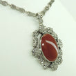 Laden Sie das Bild in den Galerie-Viewer, Vintage Damen 835er Silber Collier mit Achat &amp; Markasit
