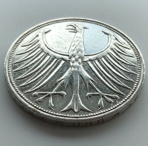 5 Deutsche Mark Silberadler 1951 F
