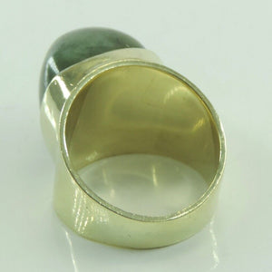 Damen Ring Vintage mit Achat / 585er Gold - 53 16,8 mm Ø