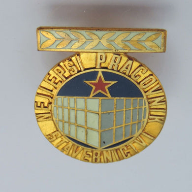 Vintage Anstecknadel Nejlepší pracovník stavebnictví