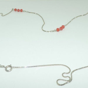 Vintage Damen 925er Silber Collier mit Koralle
