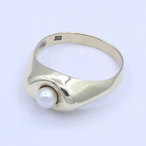 Vintage Damenring mit Perle / 333er - 8 Karat Gelbgold - 55 17,5 mm Ø