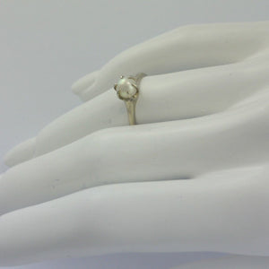 Vintage Damenring mit Perle / 375er 10 Karat Gold 53 16,8 mm Ø *