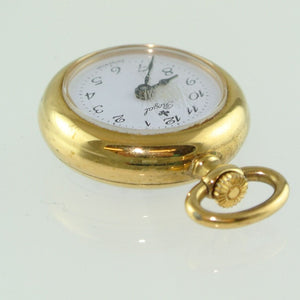 ROYAL Damen-Taschenuhr m Rosen-Motiv auf Rückseite / Handaufzug