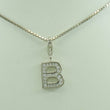 Laden Sie das Bild in den Galerie-Viewer, Vintage Damen 835er Silber Kette mit Zirkonia Anhänger 925er Silber &quot;B&quot;
