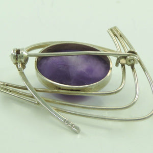 Vintage Brosche 830er Silber mit Amethyst