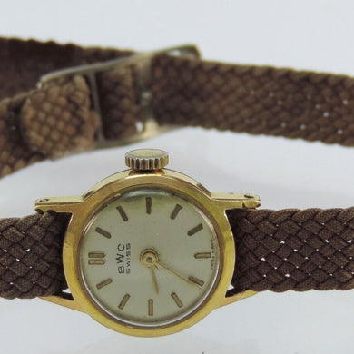 BWC Swiss Handaufzug Damen Armbanduhr vergoldet